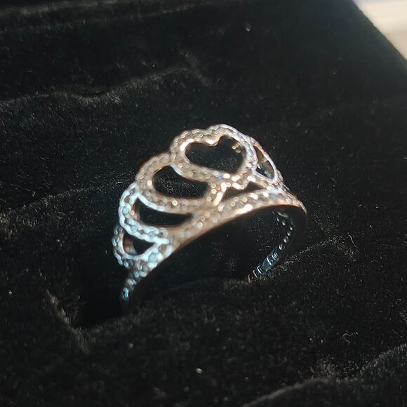 Authentic Pandora Hearts Tiara Ring 190958CZ Sterling Silver CZ - Picture 3 of 10